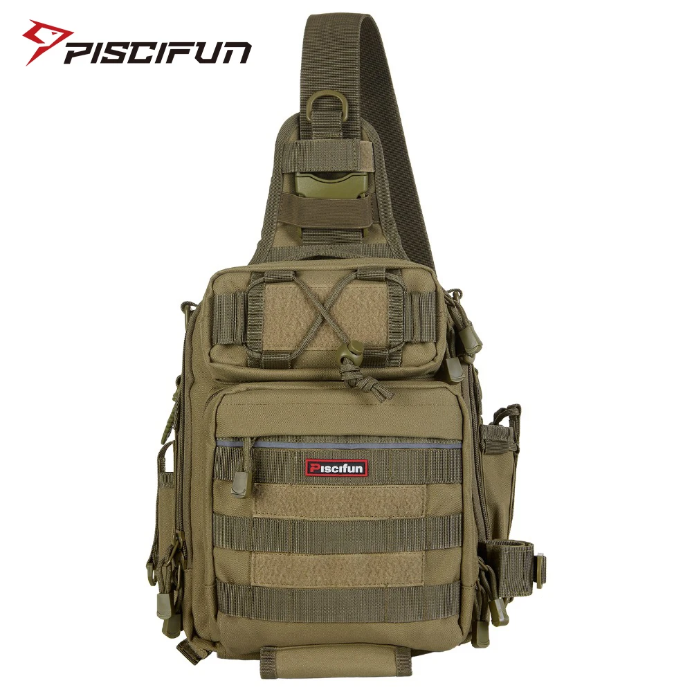  Piscifun Fishing Tackle Bag Waterproof Nylon 2 Sizes Single Shoulder Backpack Hand Chest Bag Outdoo - 32974652223