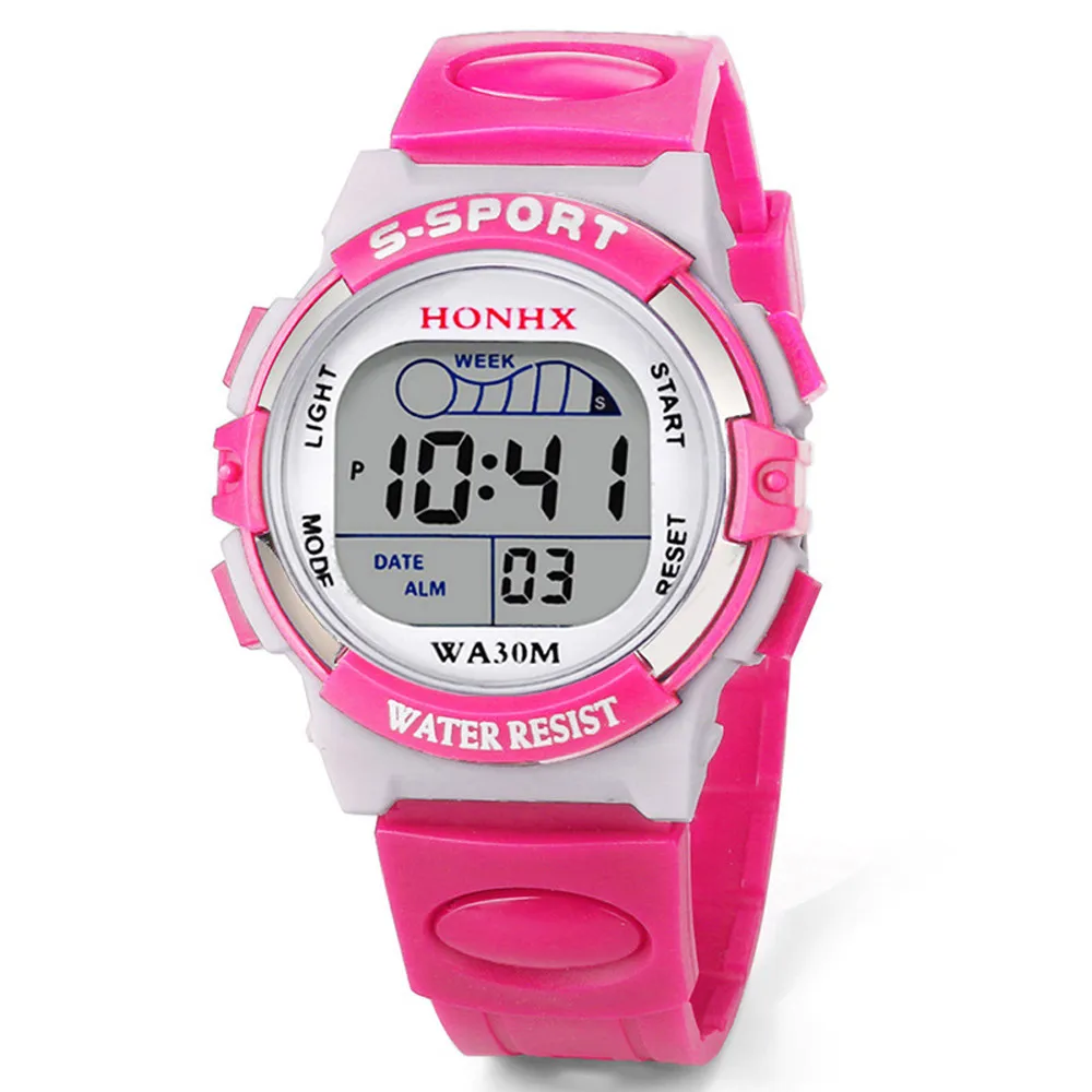 Waterproof Children Boys Digital LED Sports Watch Kids Alarm Date Watch Gift Freeshipping& Wholesale Mnycxen#D