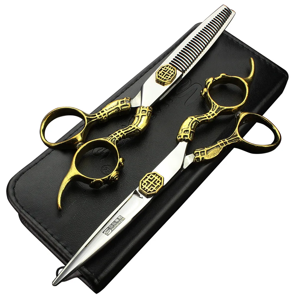 

High-grade 6-inch hairdressing scissors suit personalized gold handle hairdressing style scissors hairdresser scissors scissors