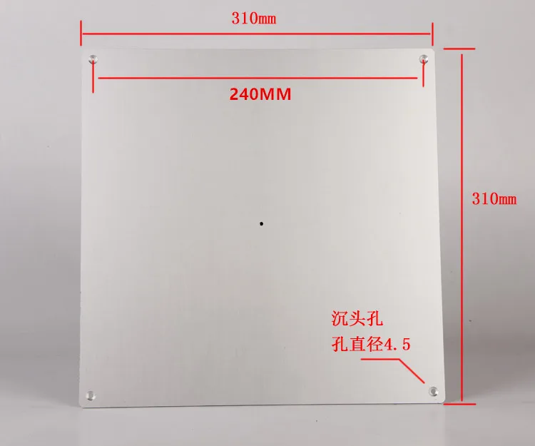 Tamanho de Impressão Aquecida de Alumínio Aquecimento de Alumínio Viveiro para Cr-10 Funssor Grande Cama Atualizado 310*310*3mm 24v 220w 2 Funssor 24v 220w grande tamanho de impressão