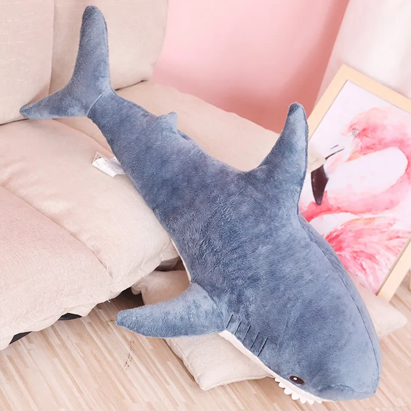 1 шт 80/100 см горячая кукла большого размера забавная милая мягкая плюшевая подушка в виде голубой акулы Успокаивающая подушка подарок для детей