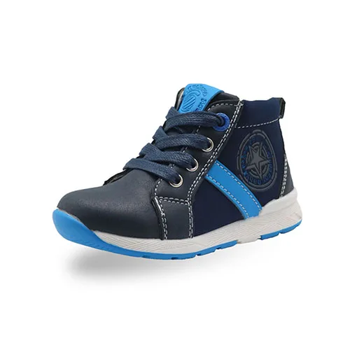 Apakowa/осенне-весенние ботильоны для мальчиков; Детская уличная обувь в байкерском стиле; Ботинки martin для школьников; спортивная детская ортопедическая повседневная обувь - Цвет: blue