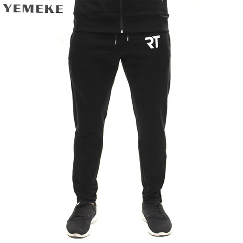

YEMEKE 2018 High Quality Brand Clothing Jogger Pants Men Fitness Bodybuilding Pants For Runners Autumn Sweat Trousers Britches