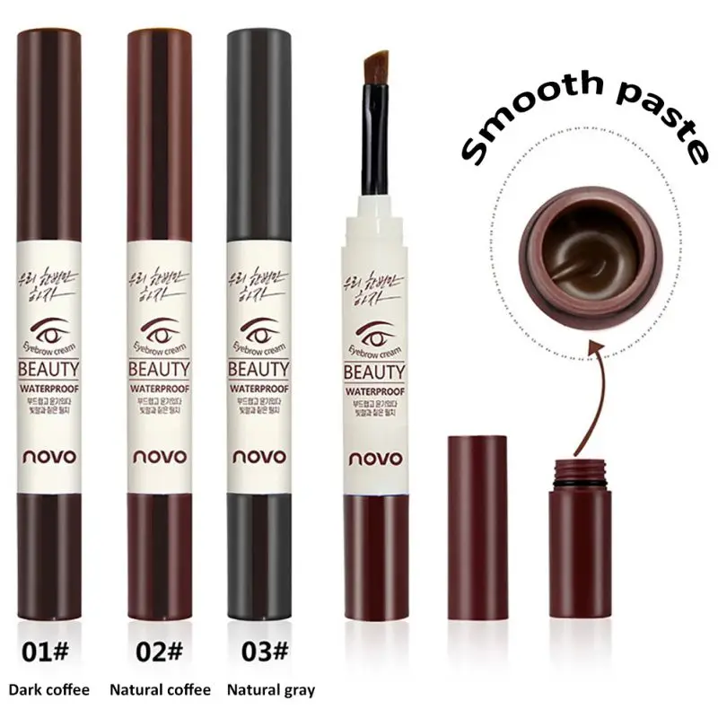 

1pc Eyebrow Cream Pen Makeup Waterproof Eyebrow Cream Long-lasting Makeup Enhancer With Brush Maquiagem 3 Color Dropshipping