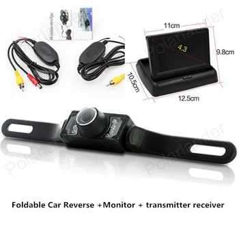 

4.3 inch 480x234 Foldable Rear View Monitor In-Dash add CCD night vision Car Camera +wireless transmitter receiver