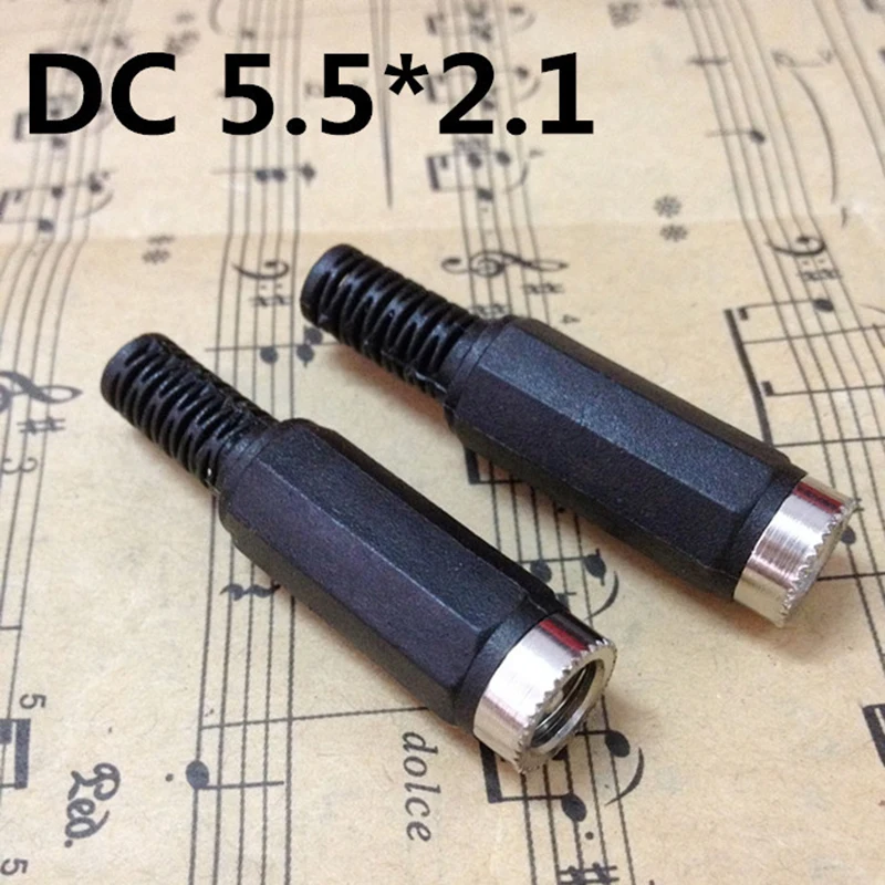 10pcs Male / Female DC Power Jack Plugs 2.1mm x 5.5mm DIY Projects Socket Adapter Connectors