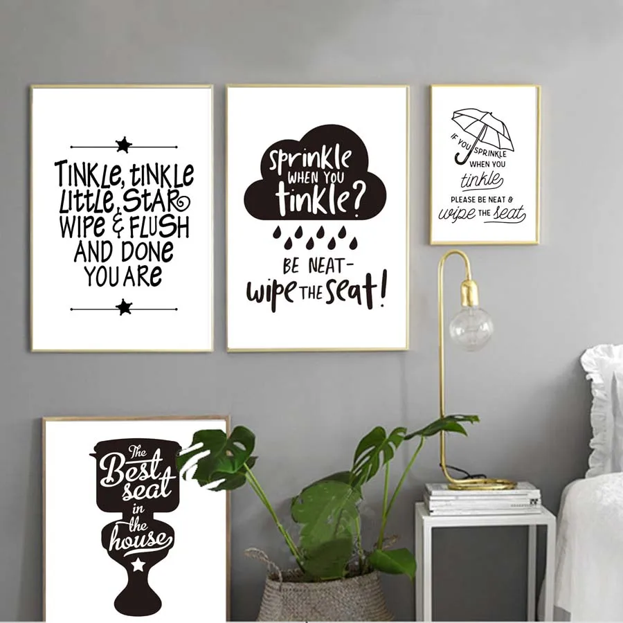 Toilet Note Life Quotes Posteramp Prints Modern Canvas Painting