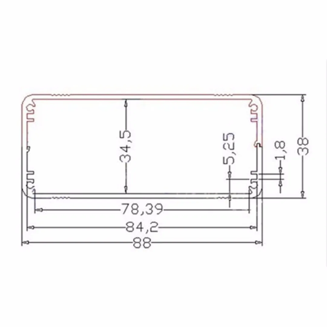 New Silver Electronic Project Case 100x88x38mm Split Body Extruded Aluminum Box Enclosure For Power Supply Units