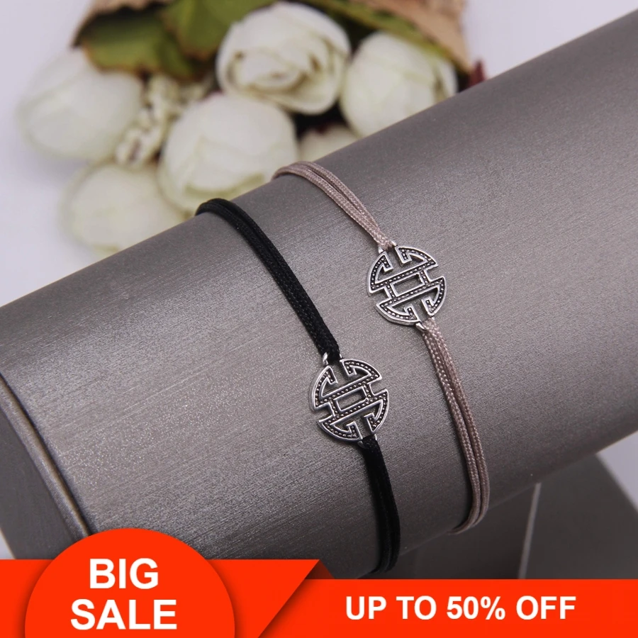 Hemistone Томас ретро-узел 925 Стерлинговое Серебро текстильные браслеты в коллекции Little Secrets Регулируемая Длина TS my BX1