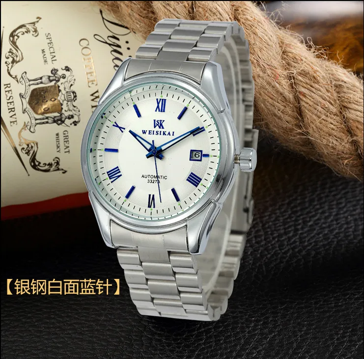 WEISIKAI الفاخرة العلامة التجارية رجل الميكانيكية ووتش الفولاذ المقاوم للصدأ للماء للصدمات الذكور المعصم الرومانية Numbersal Horloges WEISIKAI الفاخرة العلامة التجارية رجل الميكانيكية ووتش الفولاذ المقاوم للصدأ للماء للصدمات الذكور المعصم الرومانية Numbersal Horloges