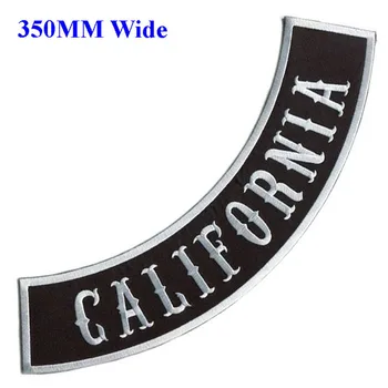 

350mm length 3 colors California biker patches iron on patches for clothing/motorcycle jackets embroidered rocker patches