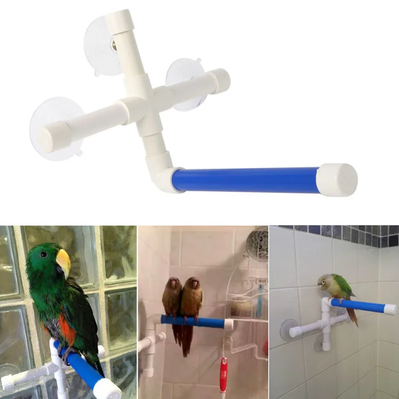 Folding Pet Parrot Bath Shower Standing Platform Rack Perch Wall