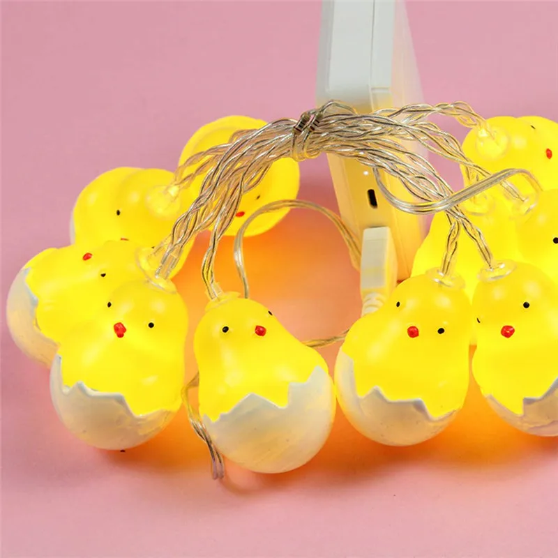 

1.5m 10 Lights Easter Eggshell Chicken String Lights Holiday Lighting Cute Lights for Celebration Party Home Decoration