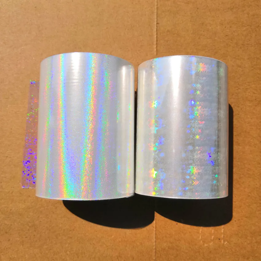 2 Rolls Holographic foil Hot Stamping foil hot Press on Paper or Plastic 8cm x120m Heat Stamping Film A17