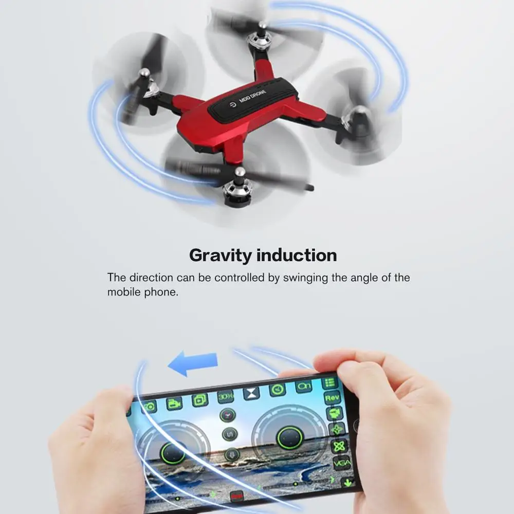 

M918 Foldable RC Drones 2.0MP HD Camera WIFI FPV Drone Altitude Hold Aircraft Four-Axis Drone Airplane with 2 Battery