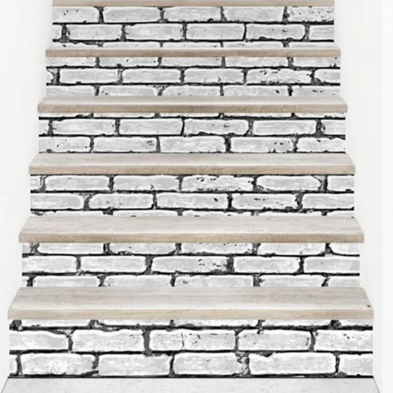 JX-LCLYL 6Pcs 3D Self-adhesive DIY Vinyl Staircase Stair Riser Floor Sticker Wall Decal
