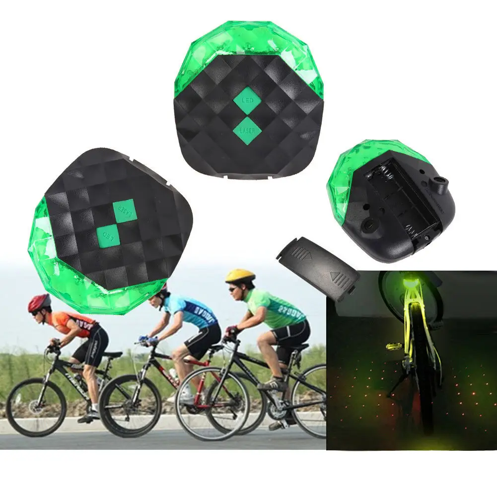 Велосипедный задний фонарь светильник 2 лазерного луча 5 светодиодный горный велосипедный шлем безопасности Предупреждение лампа Водонепроницаемый, не требует применения инструментов, Установка