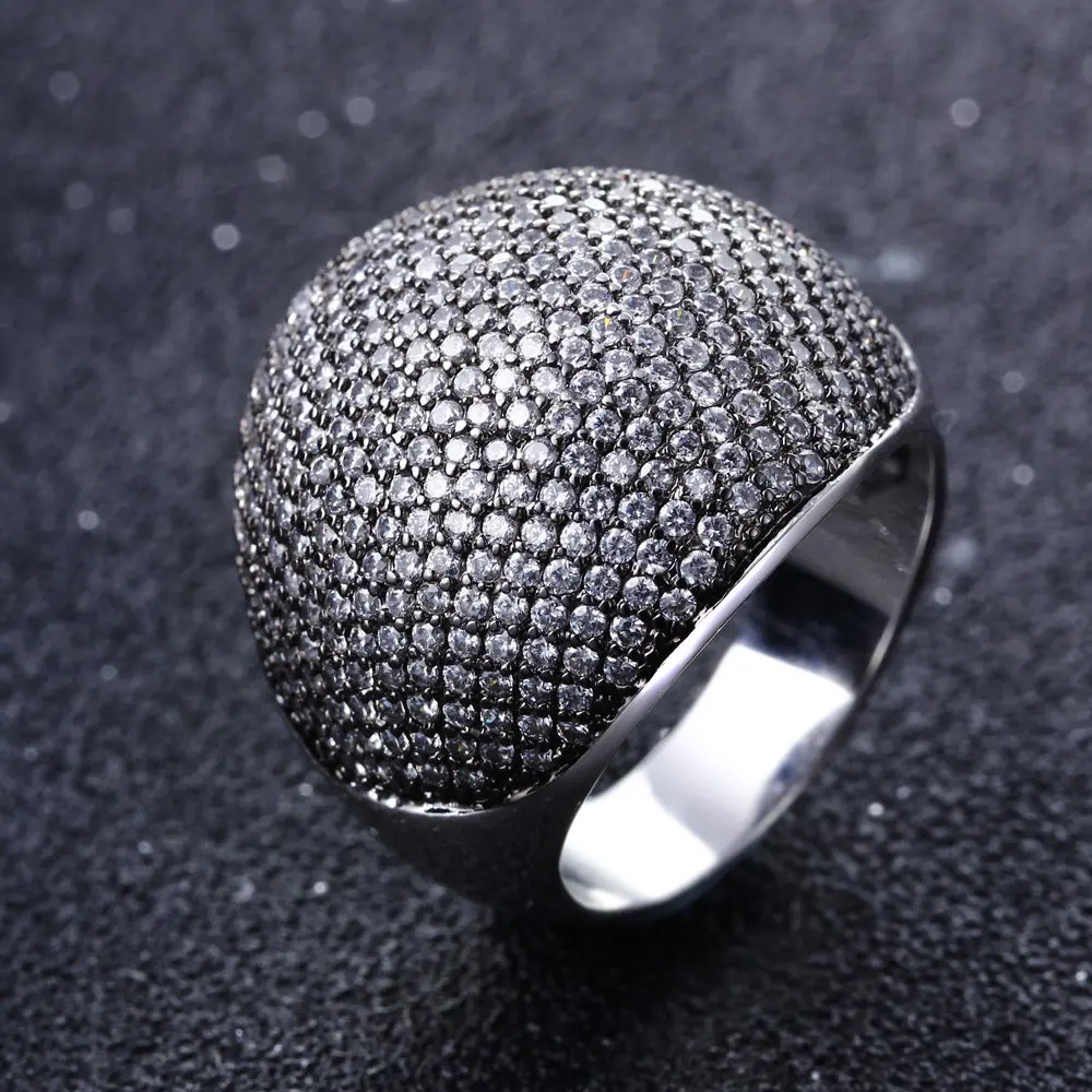 2018 г. Элегантные новые черные и белые кольца перстни Jewelry родия циркония AAA