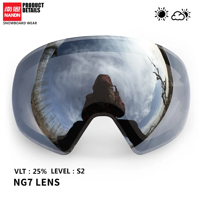 NANDN лыжные очки двойной слой анти туман и анти UV400 подходит для NG7