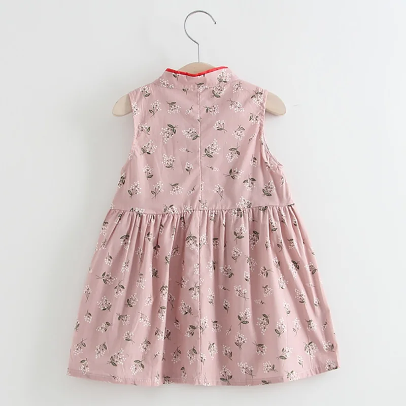 Платье для девочек; одежда для маленьких детей; платье с цветочным принтом; винтажные платья Ципао в китайском стиле; Модная одежда для малышей