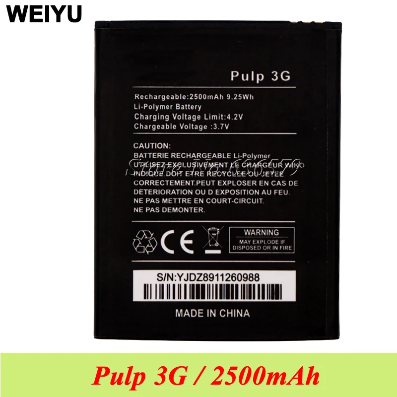 For Wiko Pulp 3G Battery 2500mAh Batterie Bateria Batterij | Мобильные телефоны и аксессуары
