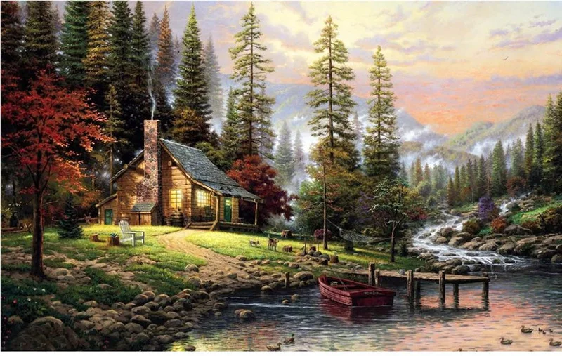 

5D DIY Diamond Painting Villa landscape Cross Stitch Full Diamond Scenery diamond Embroidery rhinestones Christmas gift