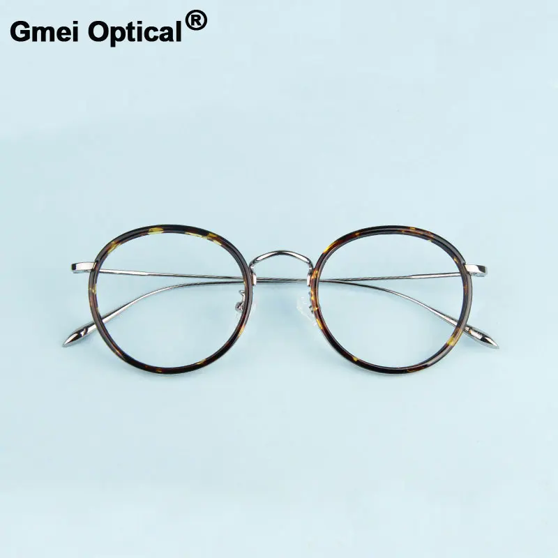 Gmei оптическая стильная декорация оптическая оправа для очков при близорукости круглый металлический сплав женские очки Oculos De Grau A8066