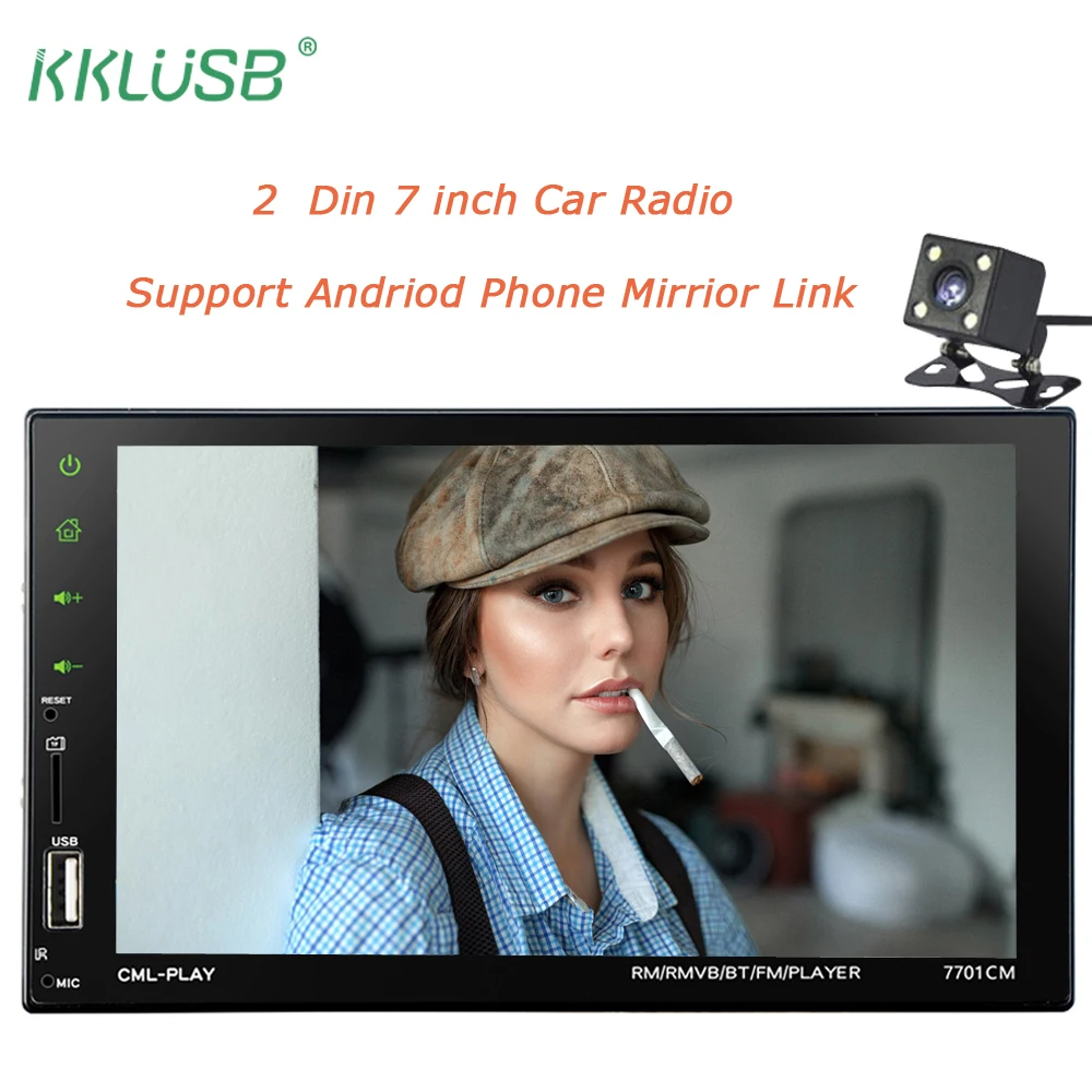 Авторадио 2 din 7 &quotHD сенсорный экран Bluetooth стерео Поддержка Mirror link + USB зарядное