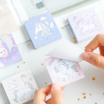 

Cute Unicorn N Times Memo Pad Cartoon Tearable Sticky Notes Notepad Bookmark Stationery Notebook Gift school supplies