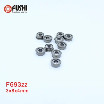 

F693ZZ Flange Bearing 3x8x4 mm ABEC-1 ( 10 PCS ) Flanged F693 Z ZZ Ball Bearings F619/3ZZ