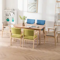 Твердый обеденный стул из дерева подлокотник Скандинавская мебель для дома современный минималистичный задний Повседневный журнальный