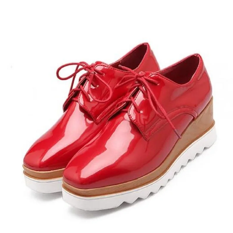 oxford creepers shoes fashion casual womens square toe lace up brogue oxford creepers shoes fashion casual womens square toe lace up brogue