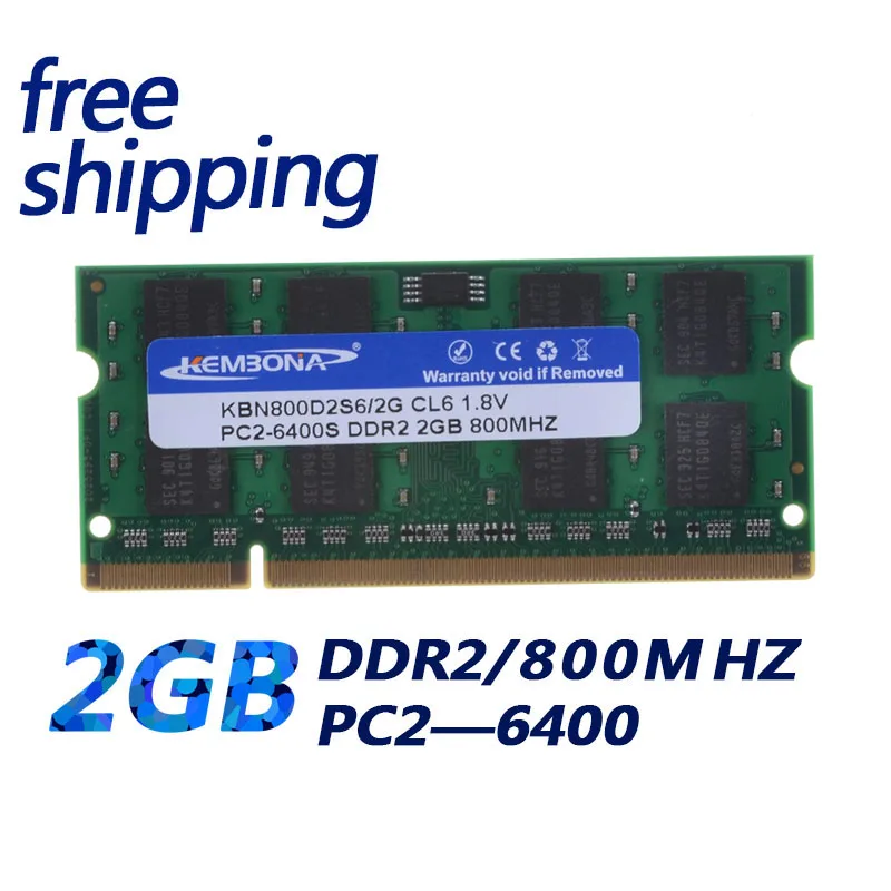 Kembona DDR2 ноутбук DDR2 2 ГБ оперативной памяти с брендом и оригинальные чипы 200pin 1.8 В 16 фишек