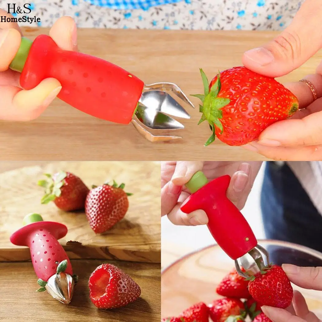 Fruits Tomato Strawberry Huller Kitchen Tool Gem Stem Corer Remover