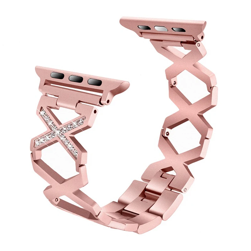 

New Fashion Stainless Steel Diamond Bracelet for Apple Watch Band Series 5 4 3 2 Strap for iWatch 40/44/38/42mm Detachable Belt