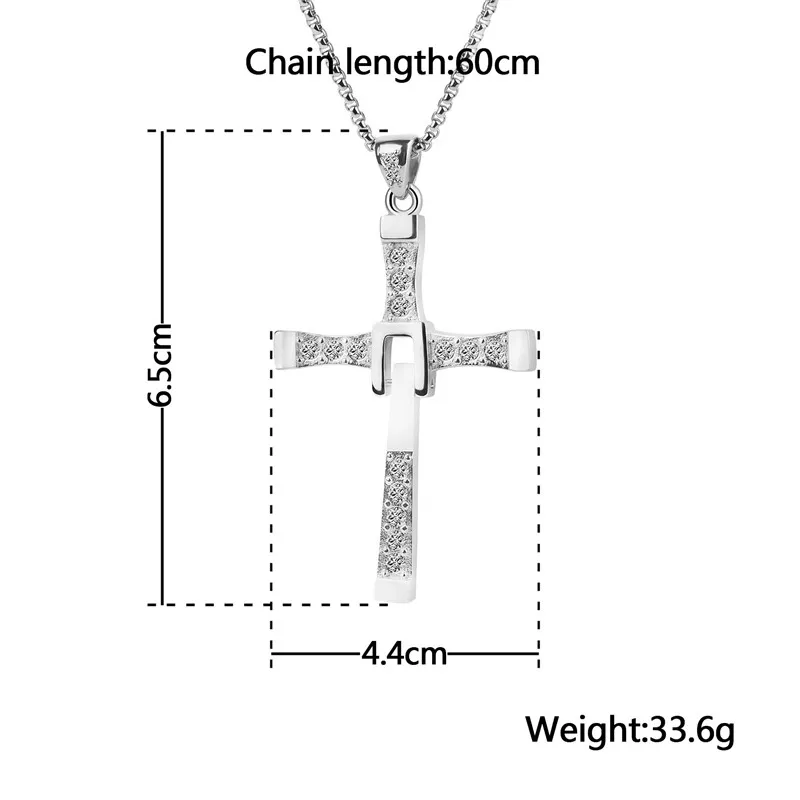 Jiayiqi, Ретро стиль, панк стиль, мужское ожерелье, нержавеющая сталь, мужской серебряный цвет, крест, кристалл, ожерелье и подвески для мужчин, ювелирное изделие