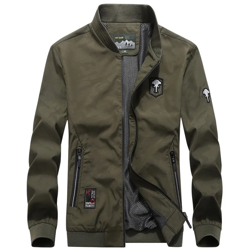 

Camouflage Jackets Men Solid Color Coat Slim Fit Jackets Military Casual Windbreaker 2019 Fashion Mens Jackets And Coats J0183
