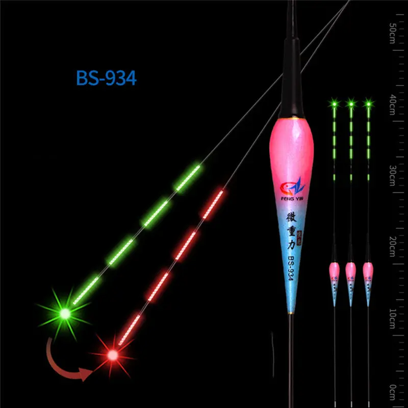 Светящийся смарт-светодиодный поплавок для рыбалки с высокой чувствительностью, сигнализация для изменения цвета рыбы, электронный буй, плавающий поплавок, 6 - Цвет: BS-934