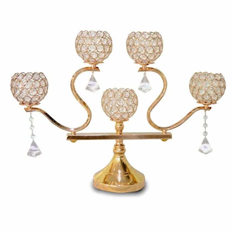 

1 piece The new European style wrought iron crystal candlestick/ Creative 5 head crystal candlestick/ The modern home decoration