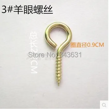 

200pcs/lot high quality 3# Eye Pins Hooks wood Screw Eyelets 9.5* 22*2