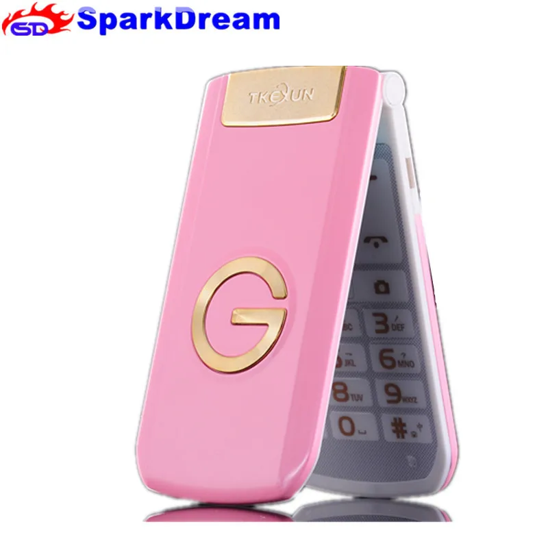 

TKEXUN G3 G9000 Women Flip Mobile Phone With Camera Dual Sim Card 2.4 inch Touch Screen Luxury Cell Phone