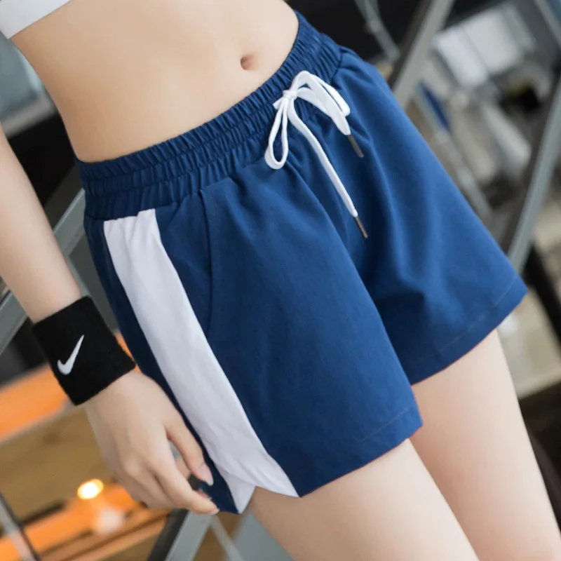 

2019 Summer New High Waist Sports Shorts Female Summer Fitness Fast Dry Running Yoga Shorts Black White Short Deporte Mujer Plus