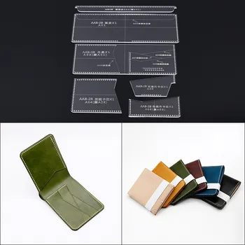 

1 Set Leather Template Home Handwork Leathercraft Sewing Pattern Tools Accessory Men/women Wallet Pattern 9.5*11.5*2CM