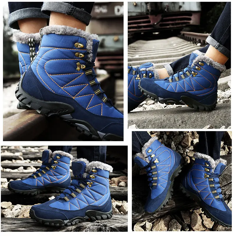 Г., новые зимние супер теплые мужские ботинки на меху, короткие плюшевые ботильоны мужская обувь зимняя обувь из водонепроницаемого материала