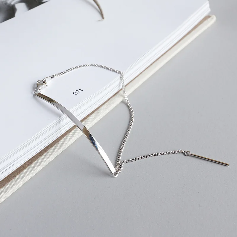 

HFYK 2019 geometric 925 sterling silver bracelets for women nice strip chain bracelet silver 925 jewelry gifts pulseira feminina