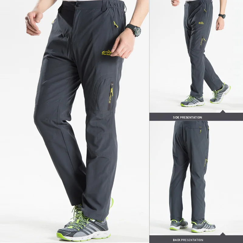 Tanie Spodnie na piesze wycieczki mężczyźni Stretch szybkie suche wodoodporne Softshell oddychające spodnie człowiek wspinaczka górska wędkarstwo spodnie trekkingowe