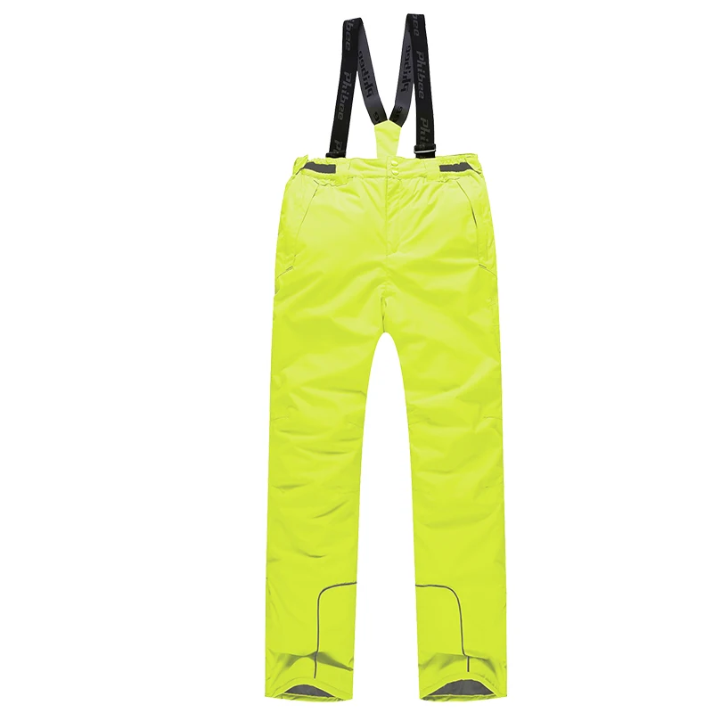 Phibee/зимние уличные водонепроницаемые ветрозащитные дышащие брюки для сноуборда для мальчиков; лыжные брюки; детская одежда - Цвет: YELLOW