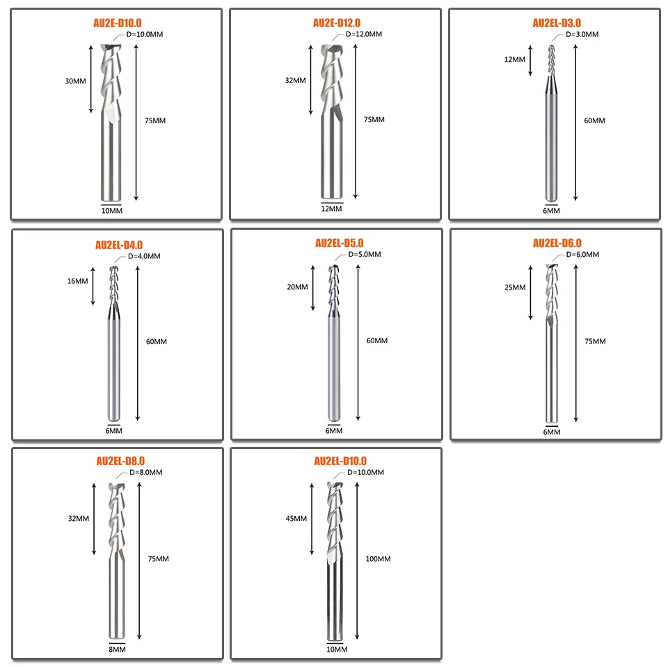 1 шт. плоский конец мельницы 2 флейты Конец фрезы d1-d12 концевые фрезы cnc уход за кожей лица и шлицевой фрезерный инструмент для обработки алюминия