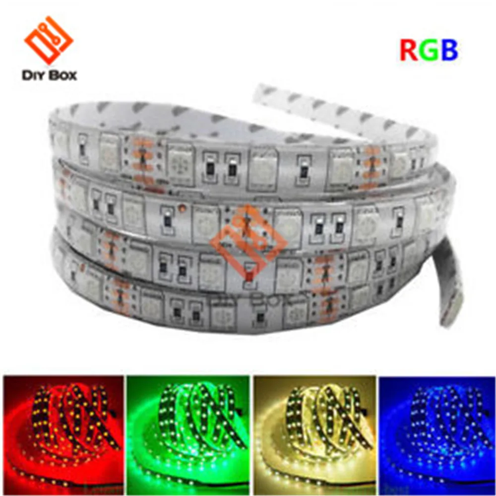 12 В постоянного тока 5 м Светодиодная лента SMD 5050 RGB 300 светодиодов футов Белый