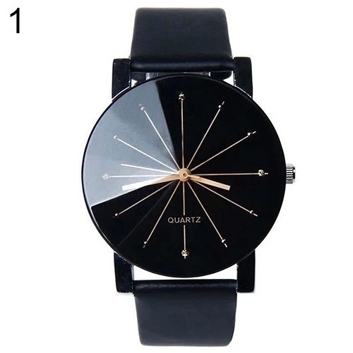 

Hot Men Women Fashion Stainless Steel Faux Leather Quartz Sports Dress Wrist Watch AJUK